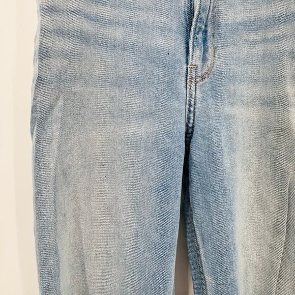Hollister Ultra High Rise Dad Jeans Light Wash Blue Womens Size 5L Tall Ripped!! - Picture 9 of 11